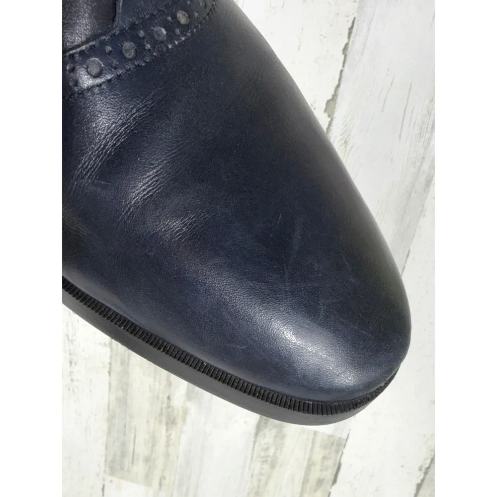 Cole Haan Grand OS Oxford 11 M Navy‎ Blue Leather Lace Up Dress Shoes READ
